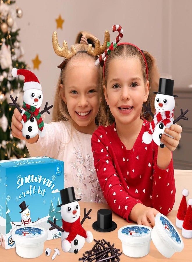 AWHETIE 6 Pack Stocking Stuffers for Kids,Christmas Crafts for Kids Build a Snowman Kit,Snowman Crafts Modeling Clay for Christmas Stocking Stuffers Gifts Activities Boys Girls - Image 2